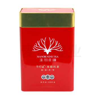 英德紅茶鐵盒，方形茶葉鐵盒包裝